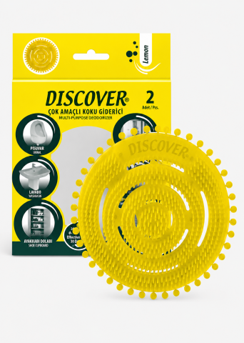 Discover Çok Amaçlı Koku Giderici Pisuvar Plastiği 2'li Lemon