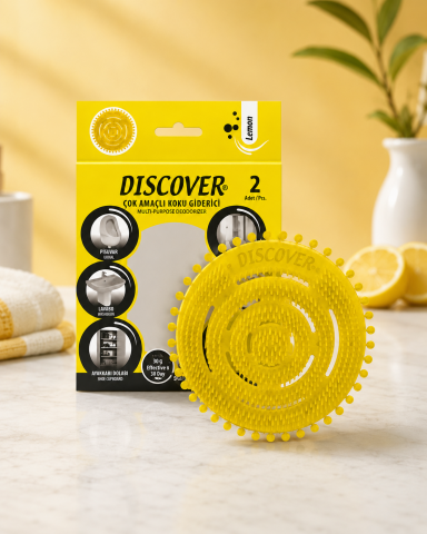 Discover Çok Amaçlı Koku Giderici Pisuvar Plastiği 2'li Lemon
